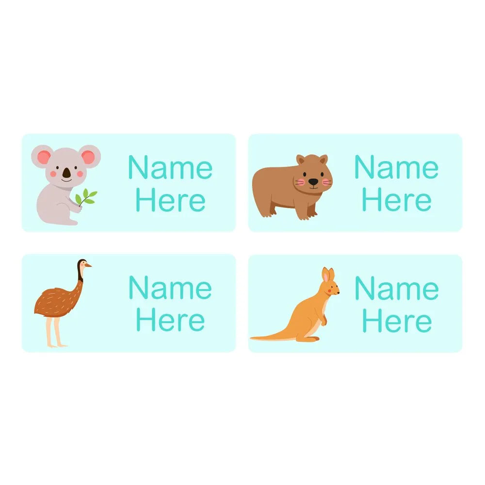 Aussie Animals Rectangle Name Labels