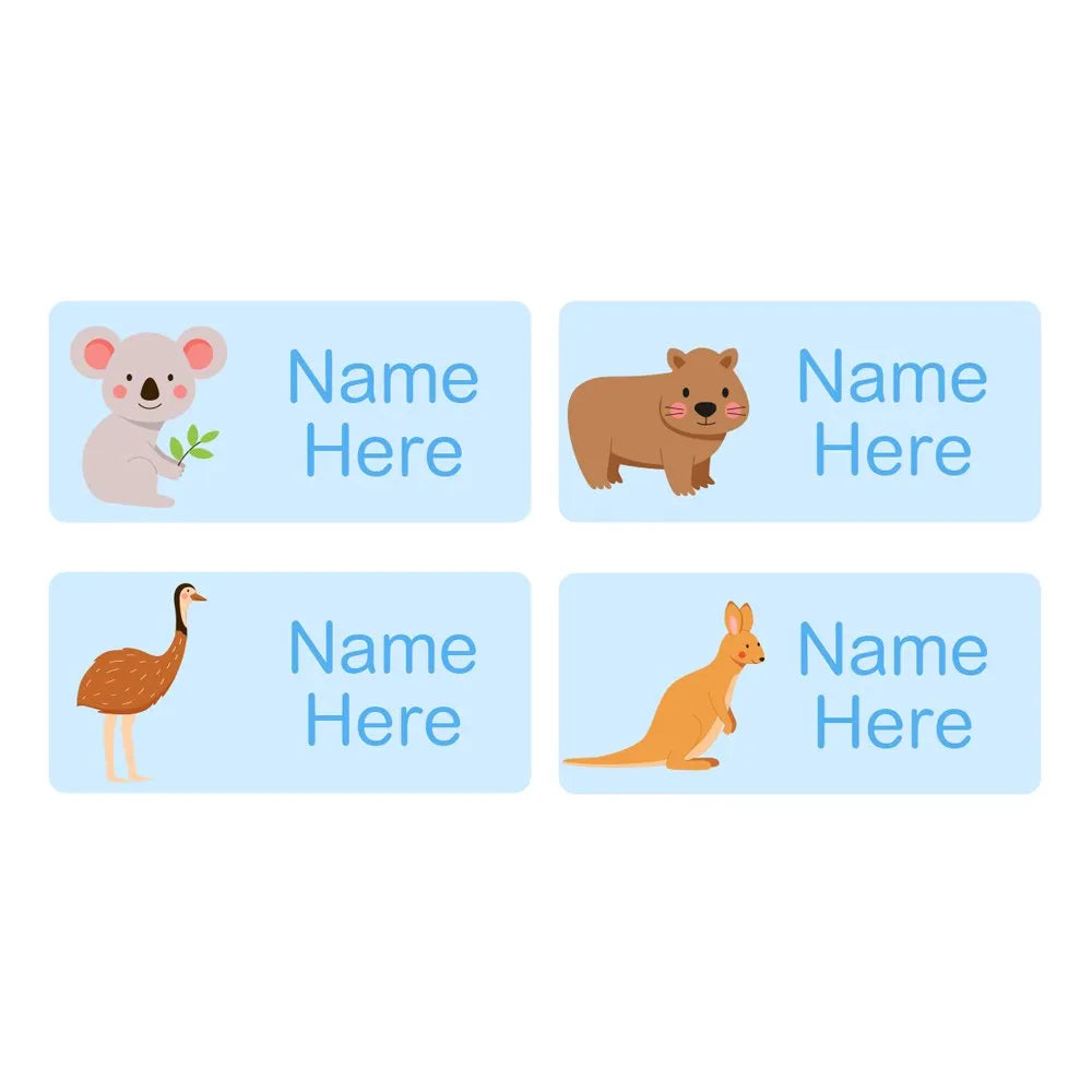 Aussie Animals Rectangle Name Labels