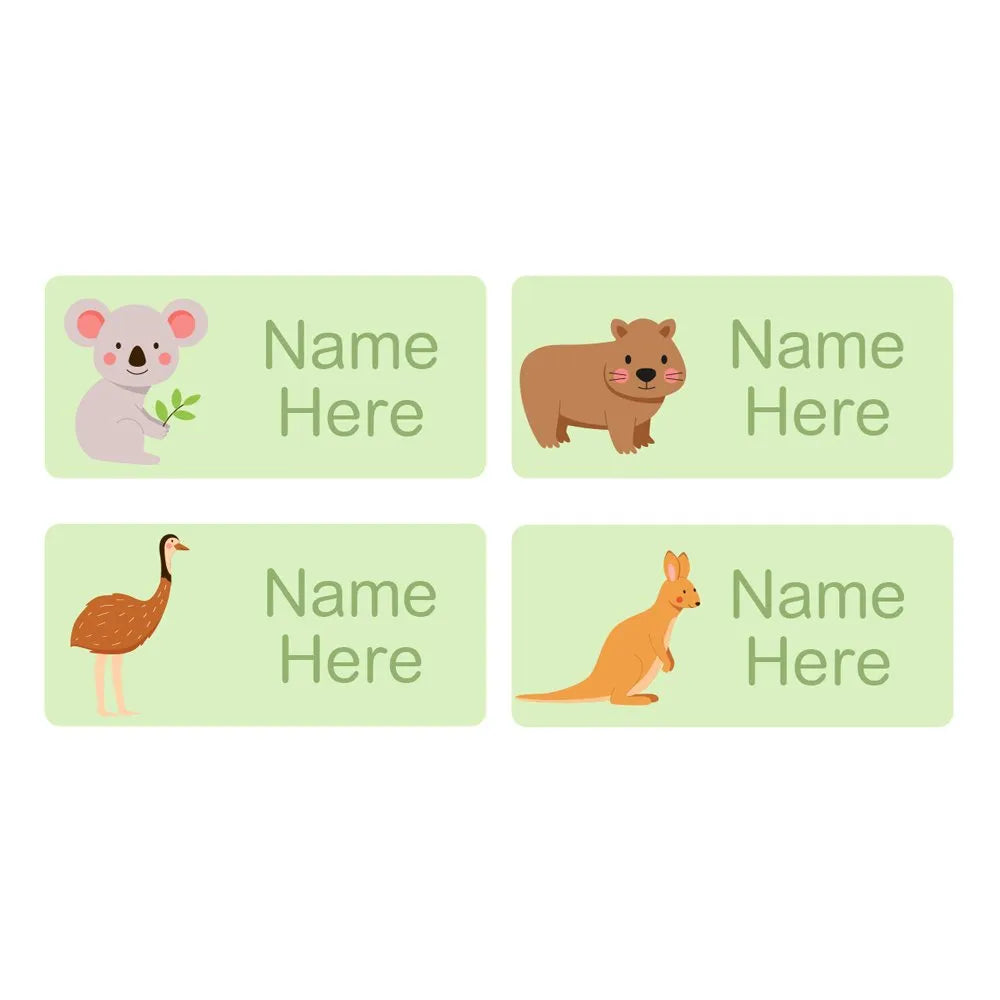 Aussie Animals Rectangle Name Labels