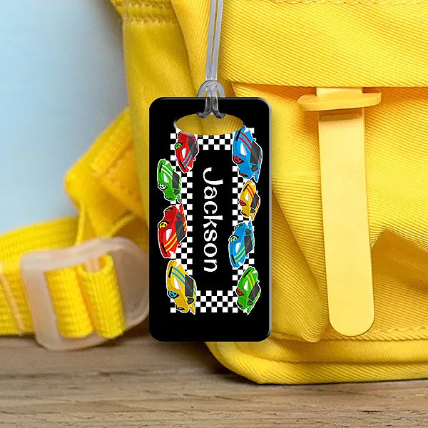 Race Cars Bag Tag
