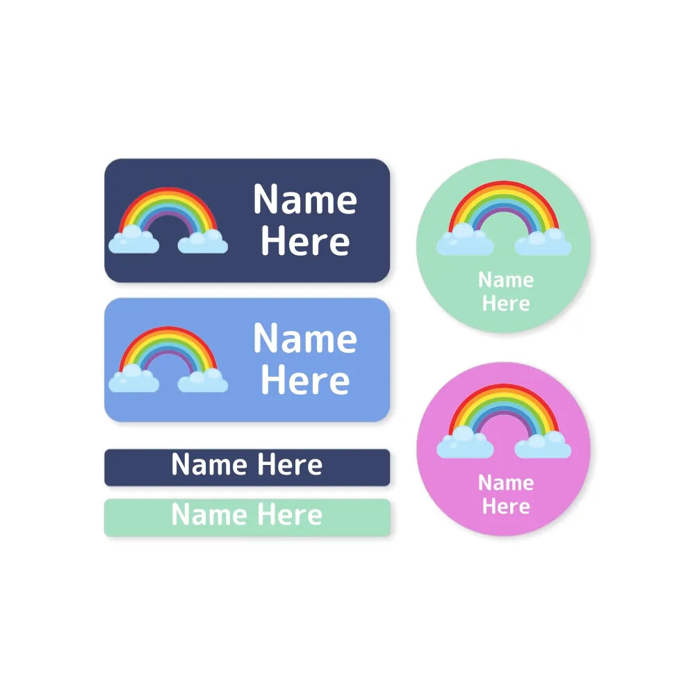 Rainbow Mixed Name Label Pack