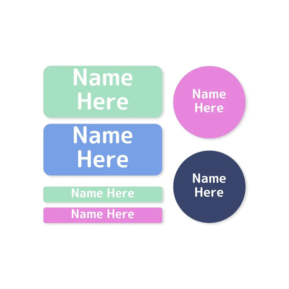 Multi Colour Mixed Name Label Pack