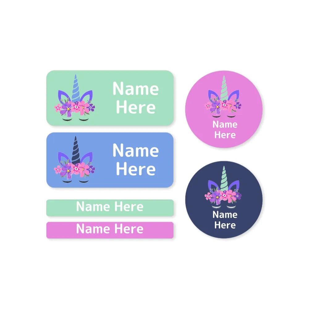 Unicorn Horn Mixed Name Label Pack