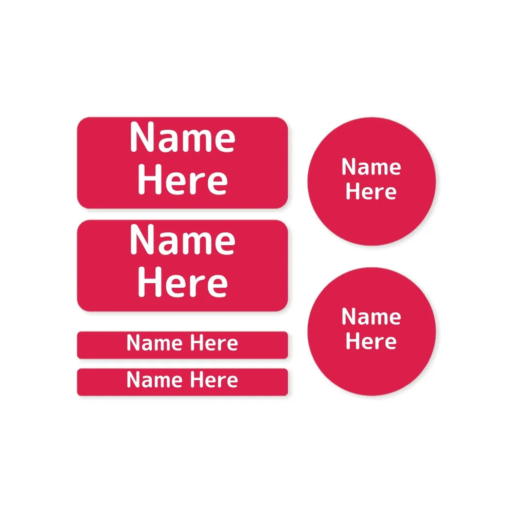 Single Colour Mixed Name Label Pack