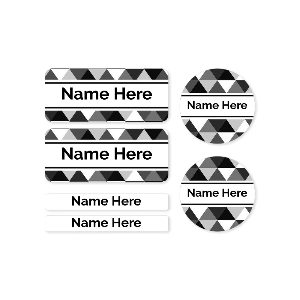 Geometric Mixed Name Label Pack
