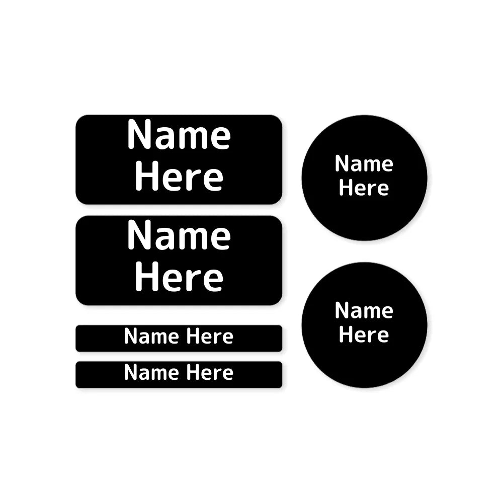 Single Colour Mixed Name Label Pack