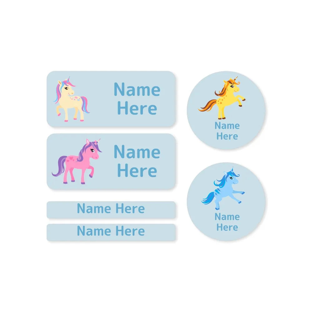 Unicorn Mixed Name Label Pack
