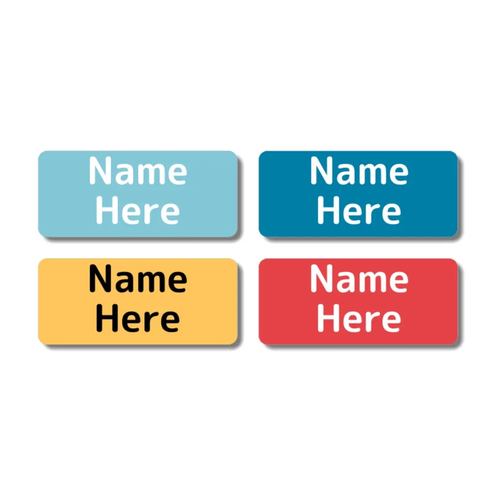 Multi Colour Rectangle Name Labels