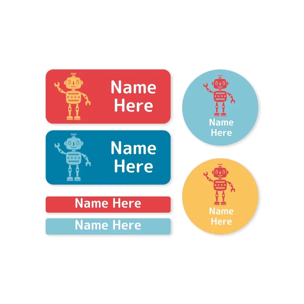 Robot Mixed Name Label Pack
