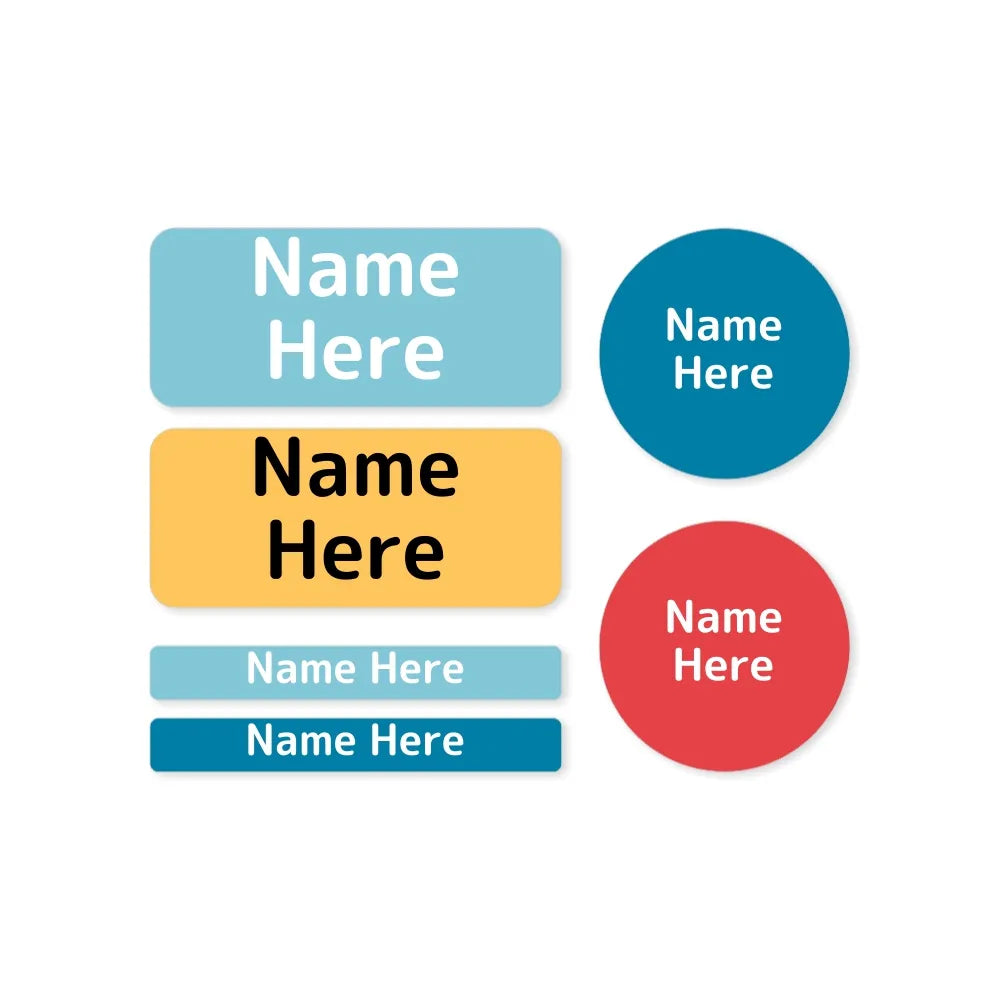 Multi Colour Mixed Name Label Pack
