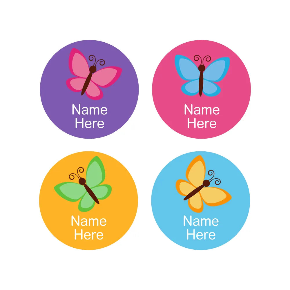 Butterfly Round Name Labels