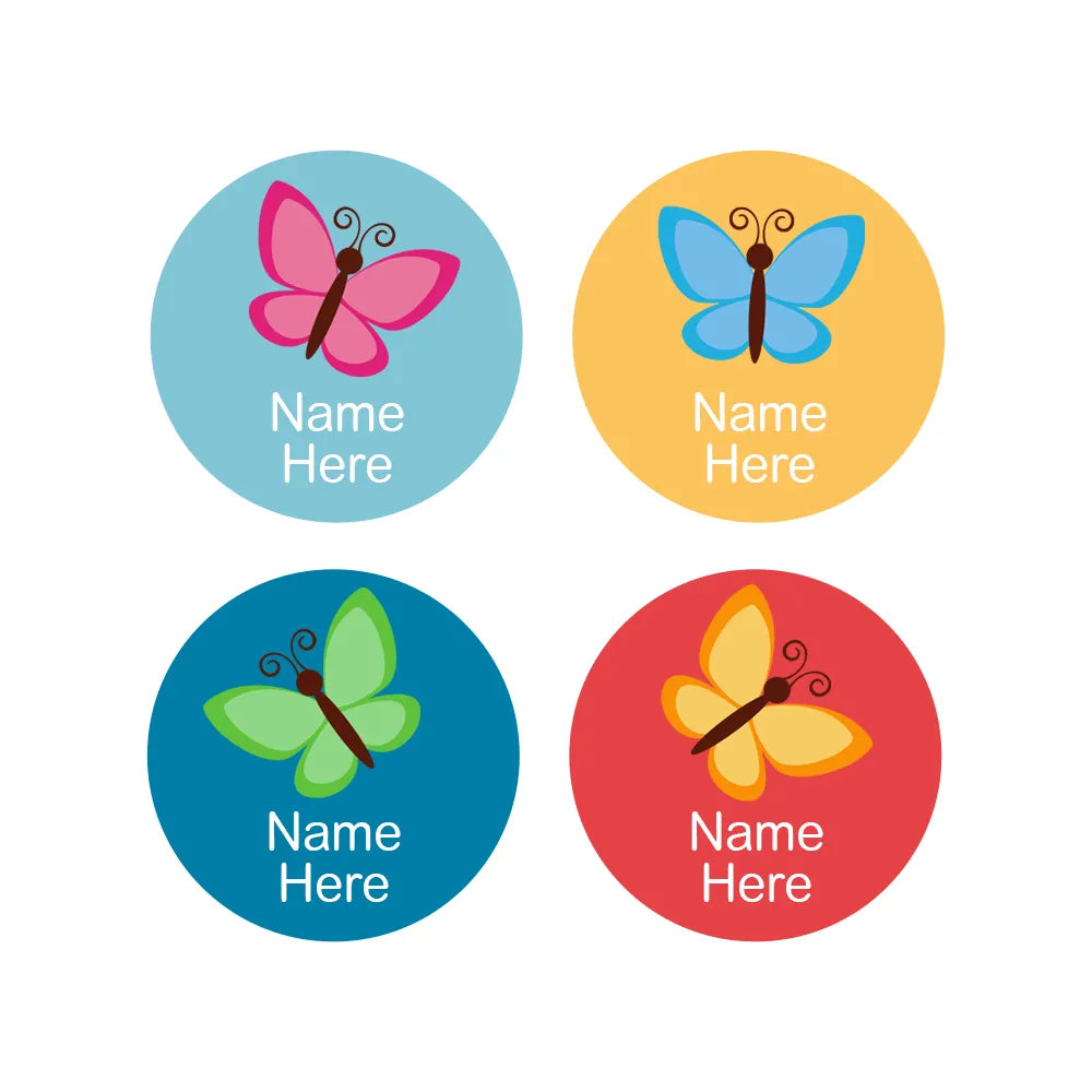 Butterfly Round Name Labels
