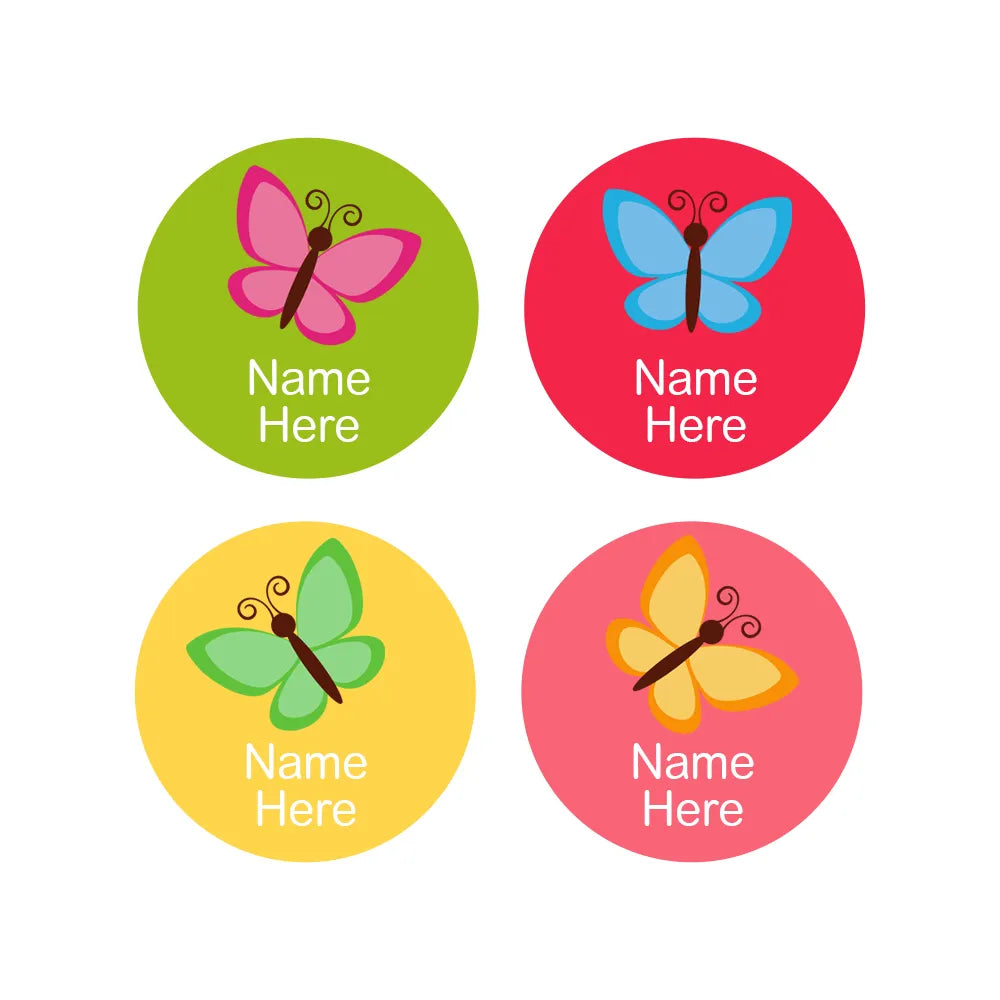 Butterfly Round Name Labels