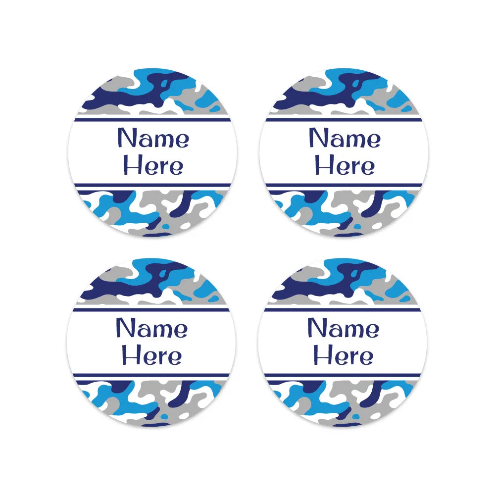Camo Round Name Labels