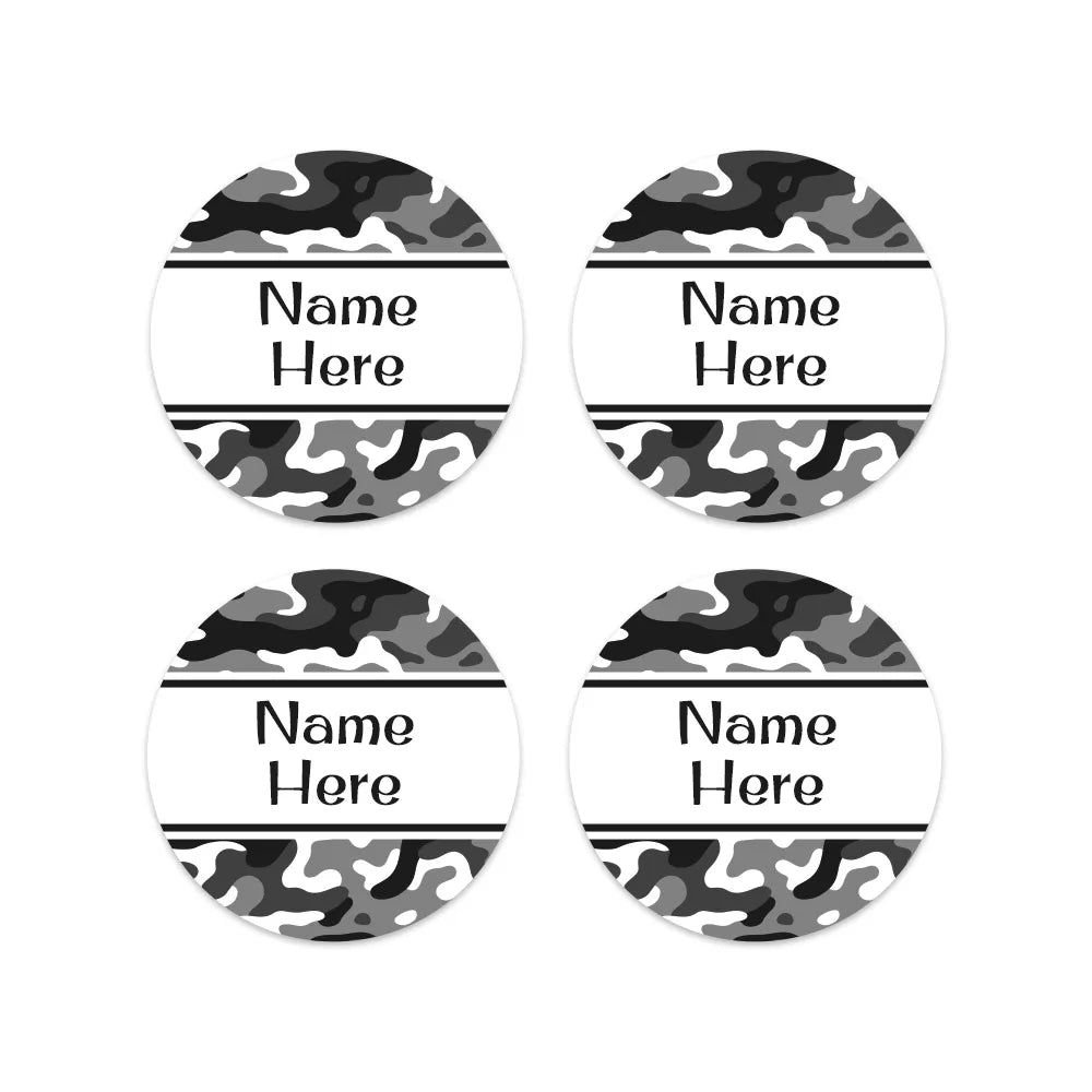 Camo Round Name Labels