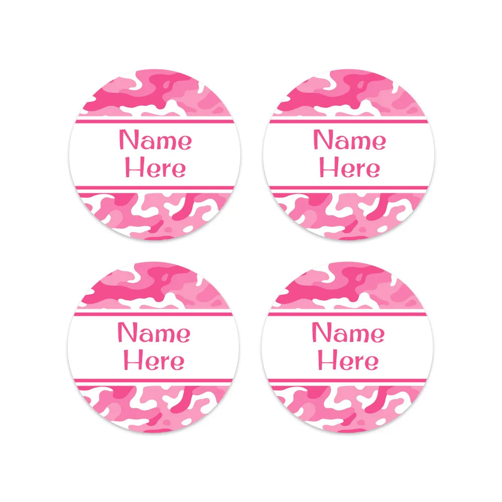 Camo Round Name Labels