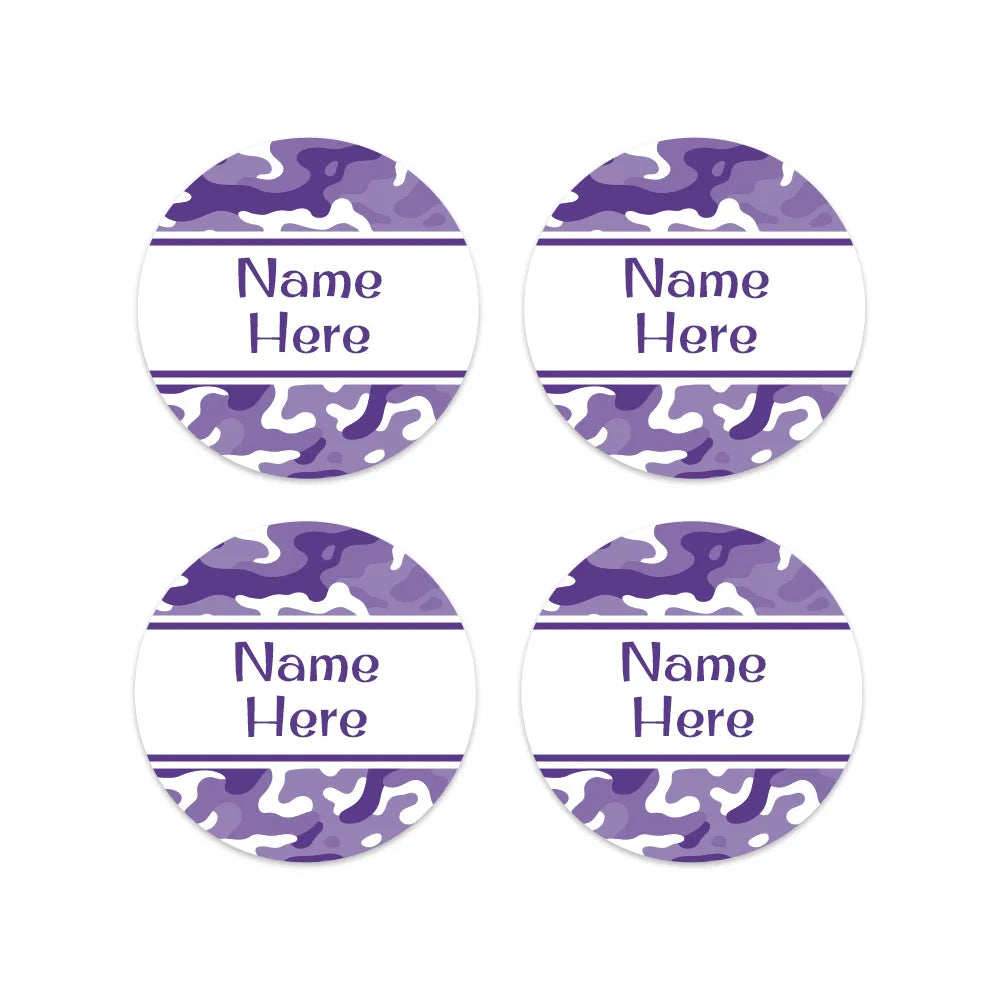 Camo Round Name Labels