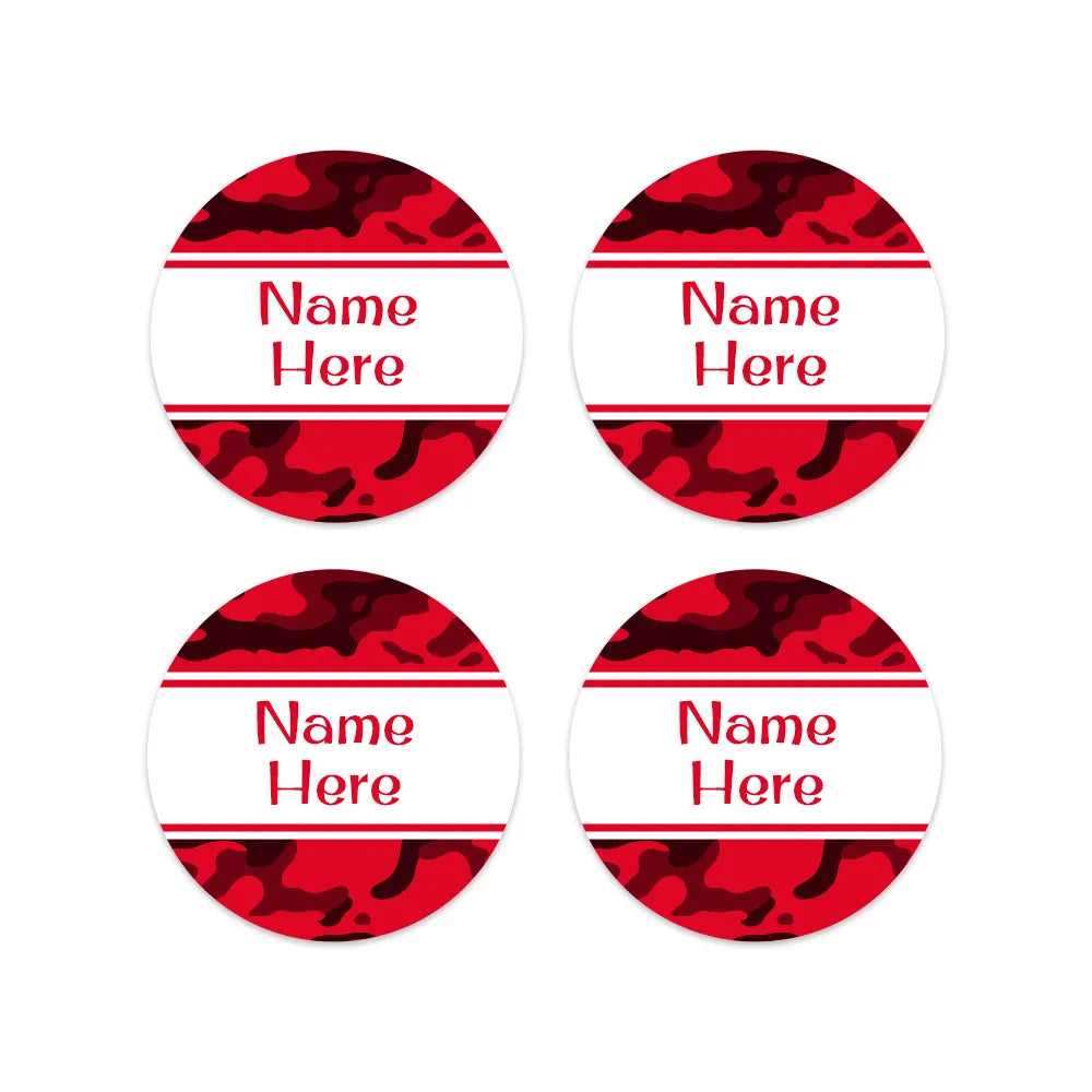 Camo Round Name Labels
