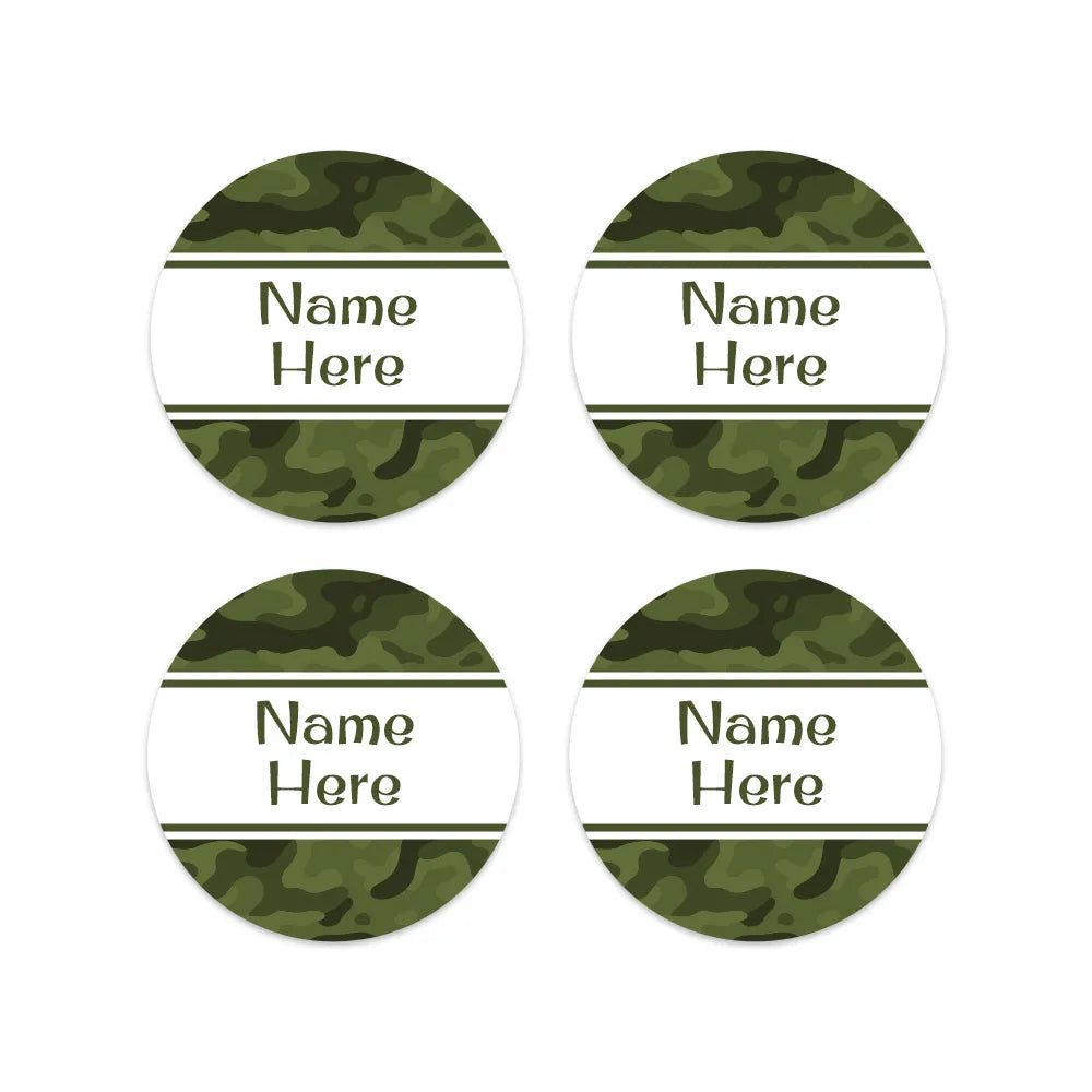 Camo Round Name Labels