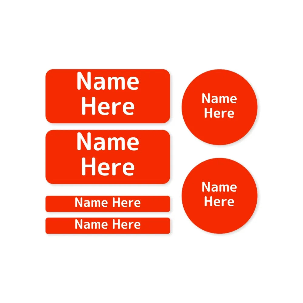Single Colour Mixed Name Label Pack