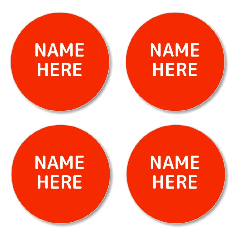 Single Colour Round Name Labels
