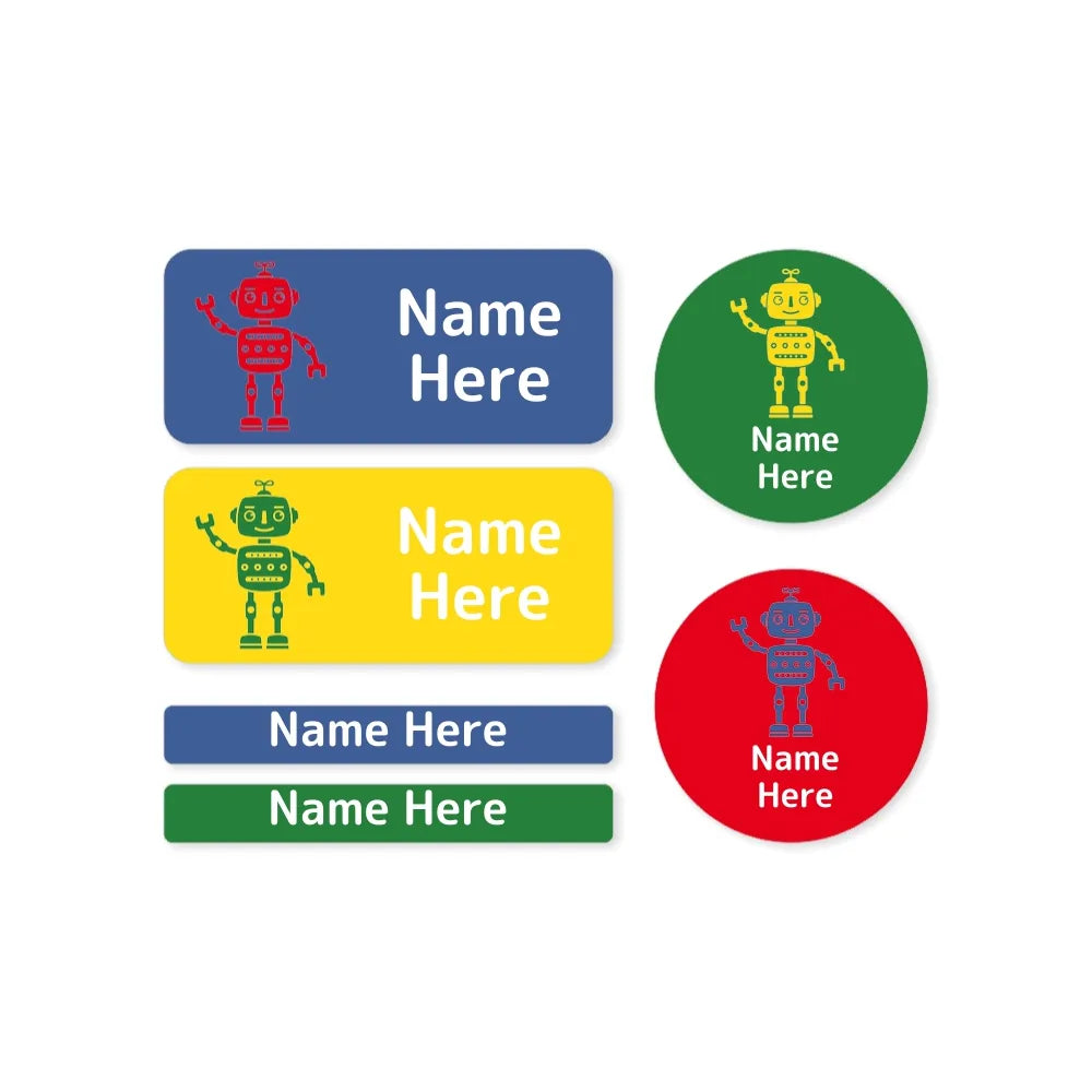 Robot Mixed Name Label Pack