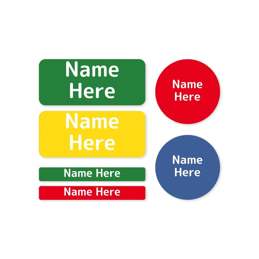Multi Colour Mixed Name Label Pack