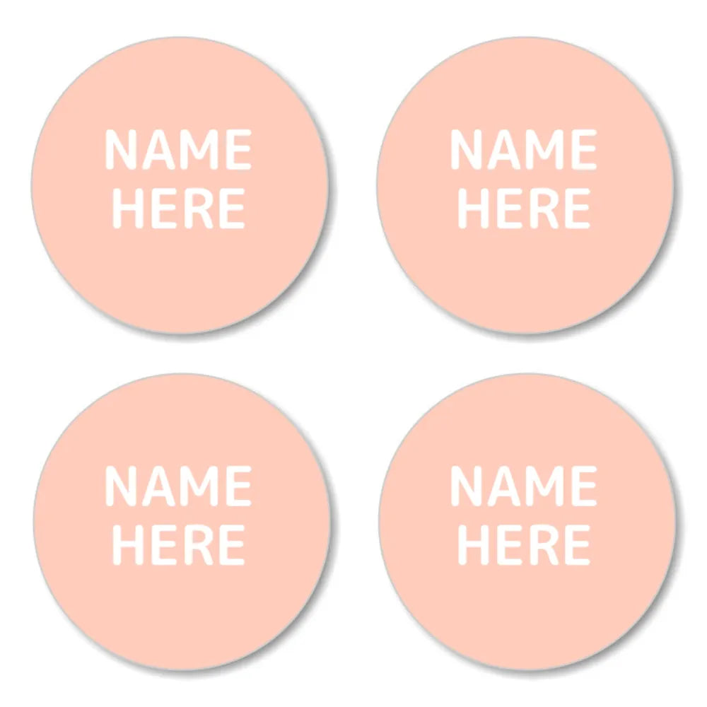 Single Colour Round Name Labels