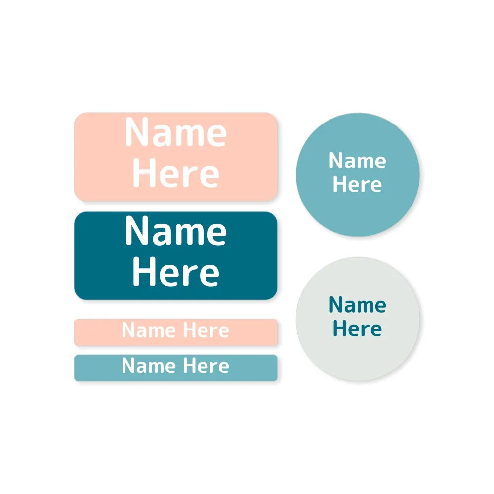 Multi Colour Mixed Name Label Pack