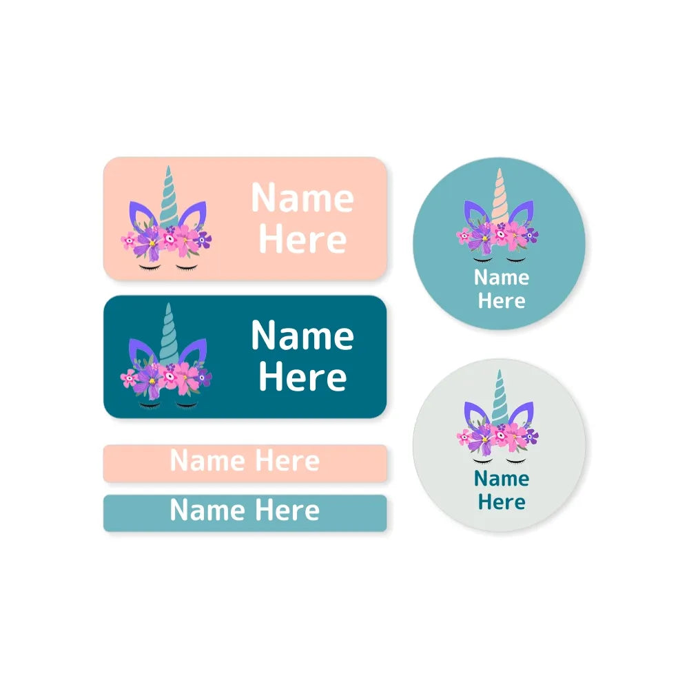 Unicorn Horn Mixed Name Label Pack
