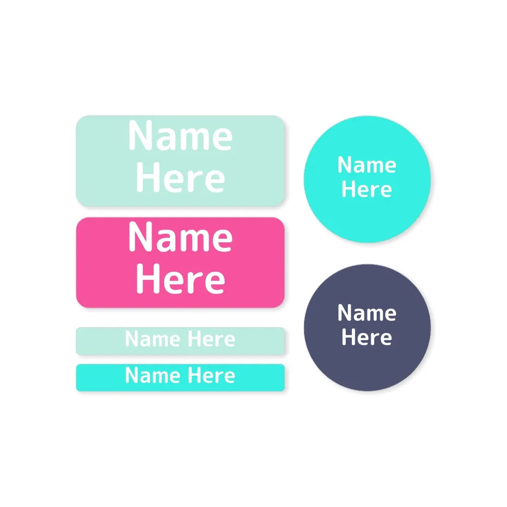 Multi Colour Mixed Name Label Pack