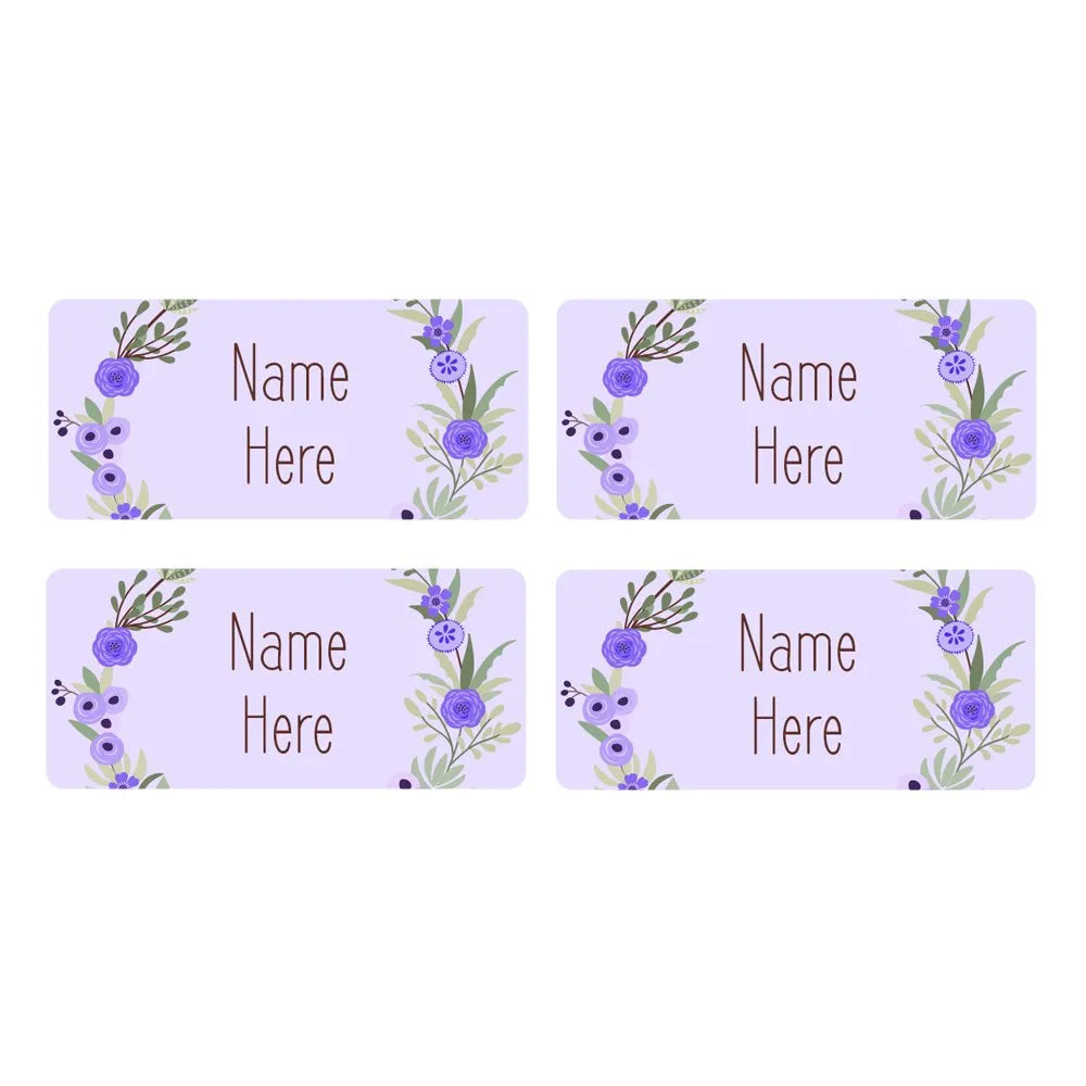 Flower Wreath Rectangle Name Labels