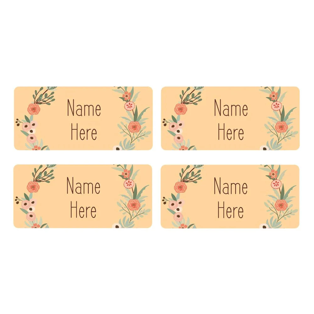 Flower Wreath Rectangle Name Labels