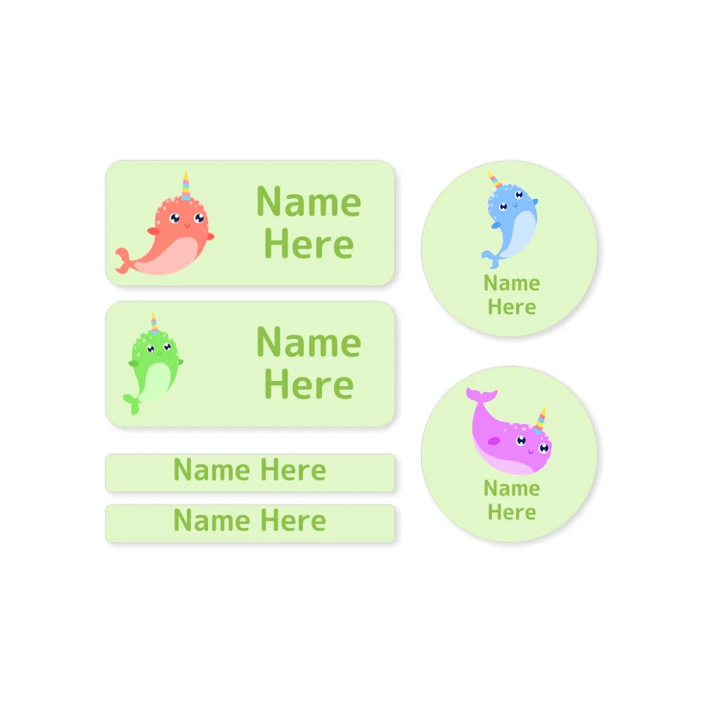 Narwhal Mixed Name Label Pack