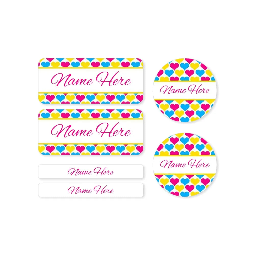 Hearts Mixed Name Label Pack