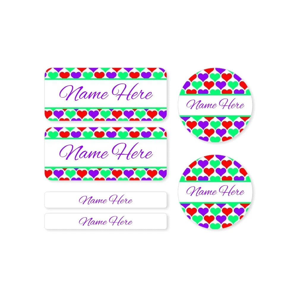 Hearts Mixed Name Label Pack