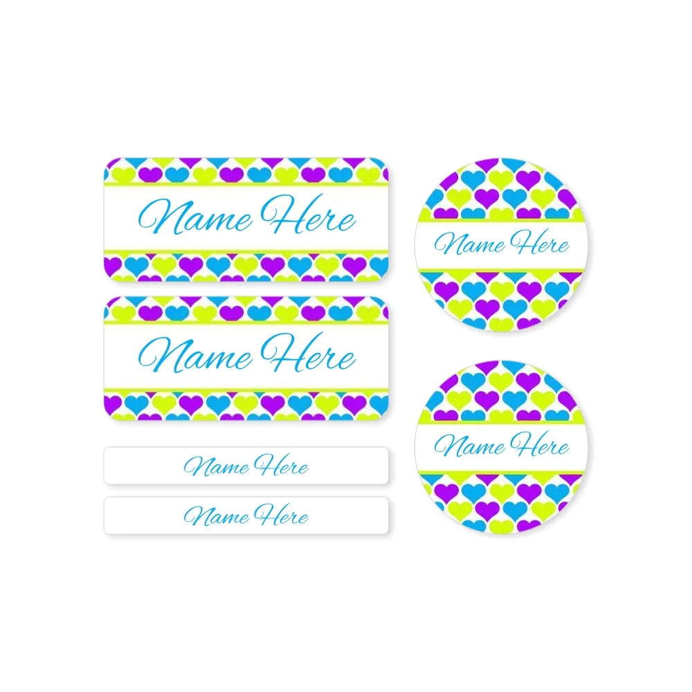 Hearts Mixed Name Label Pack