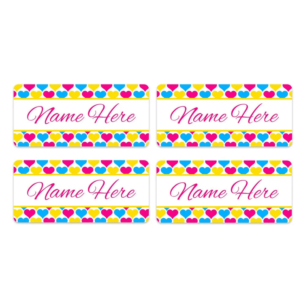 Hearts Rectangle Name Labels
