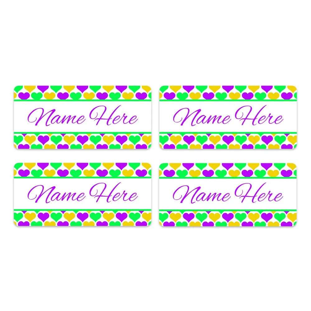 Hearts Rectangle Name Labels