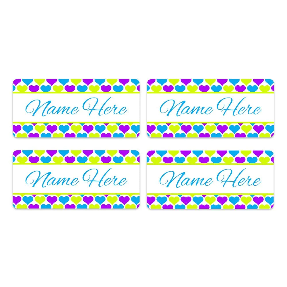 Hearts Rectangle Name Labels