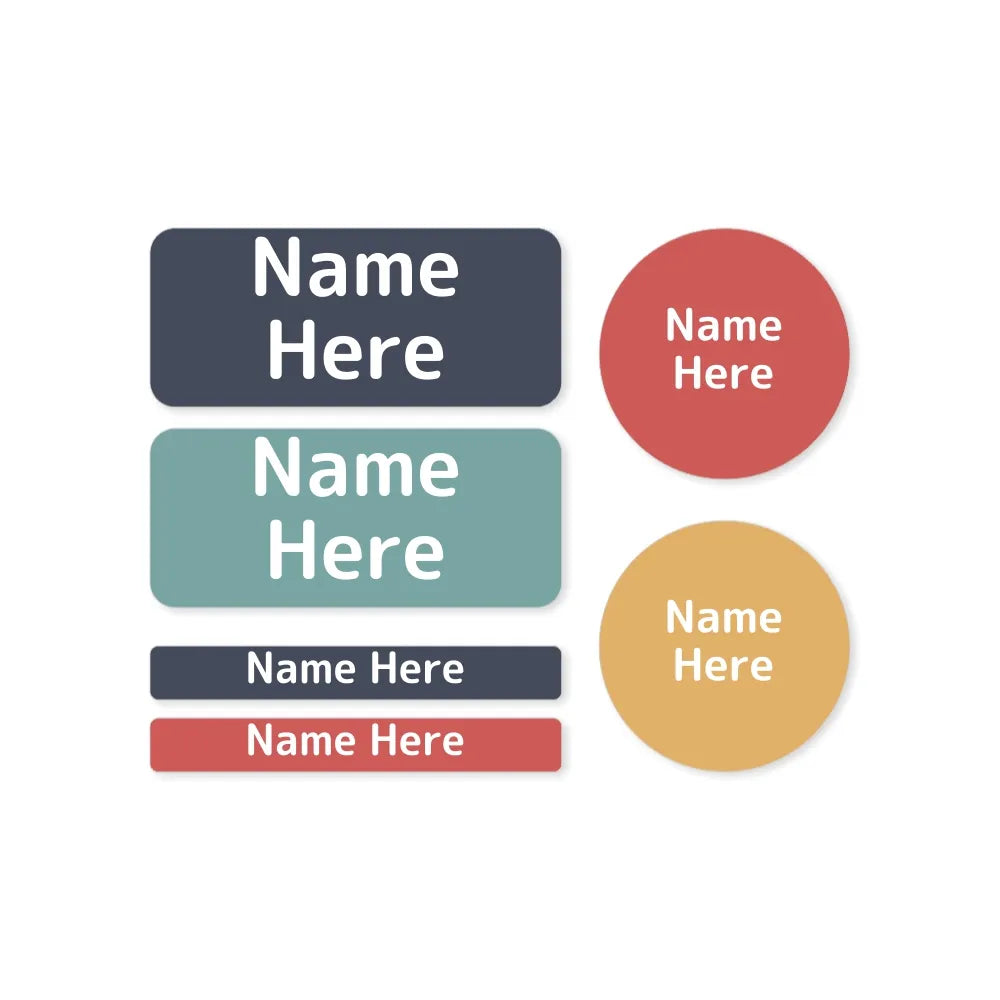 Multi Colour Mixed Name Label Pack