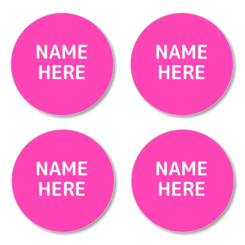 Single Colour Round Name Labels