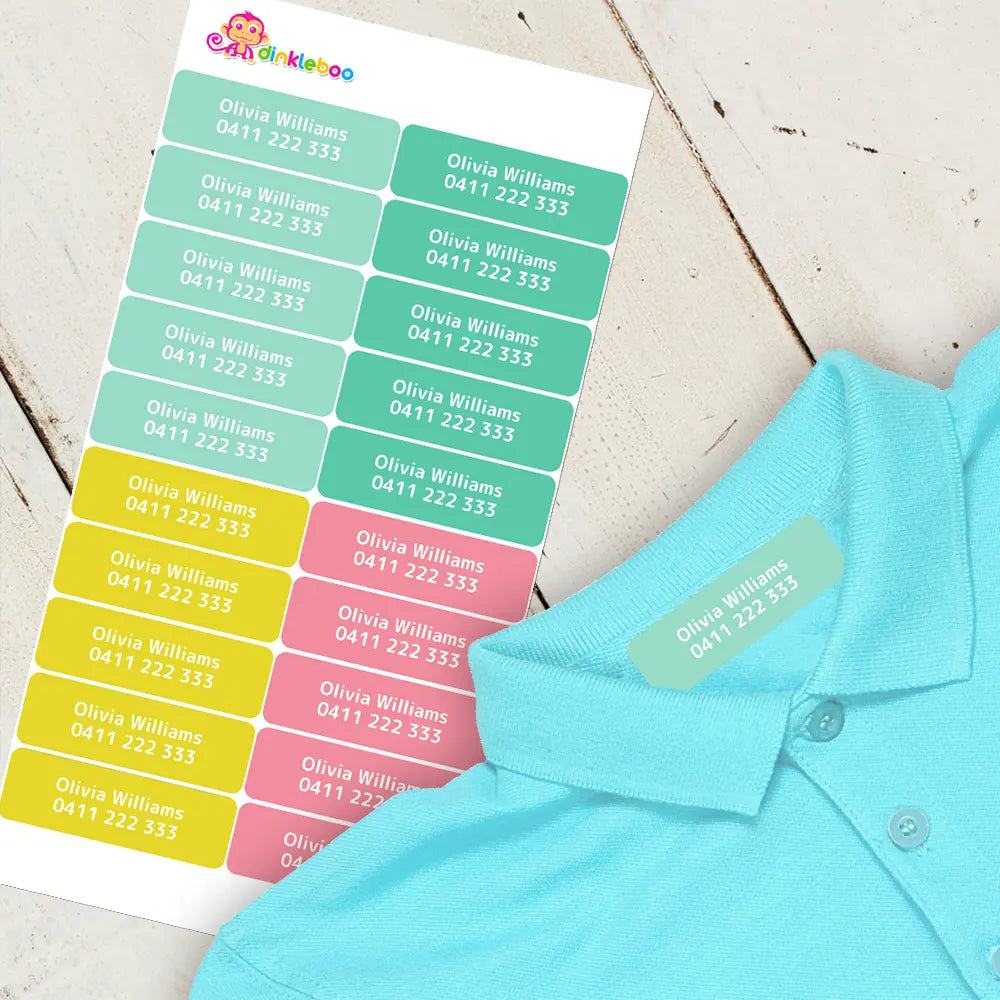 Pastels Iron On Clothing Labels