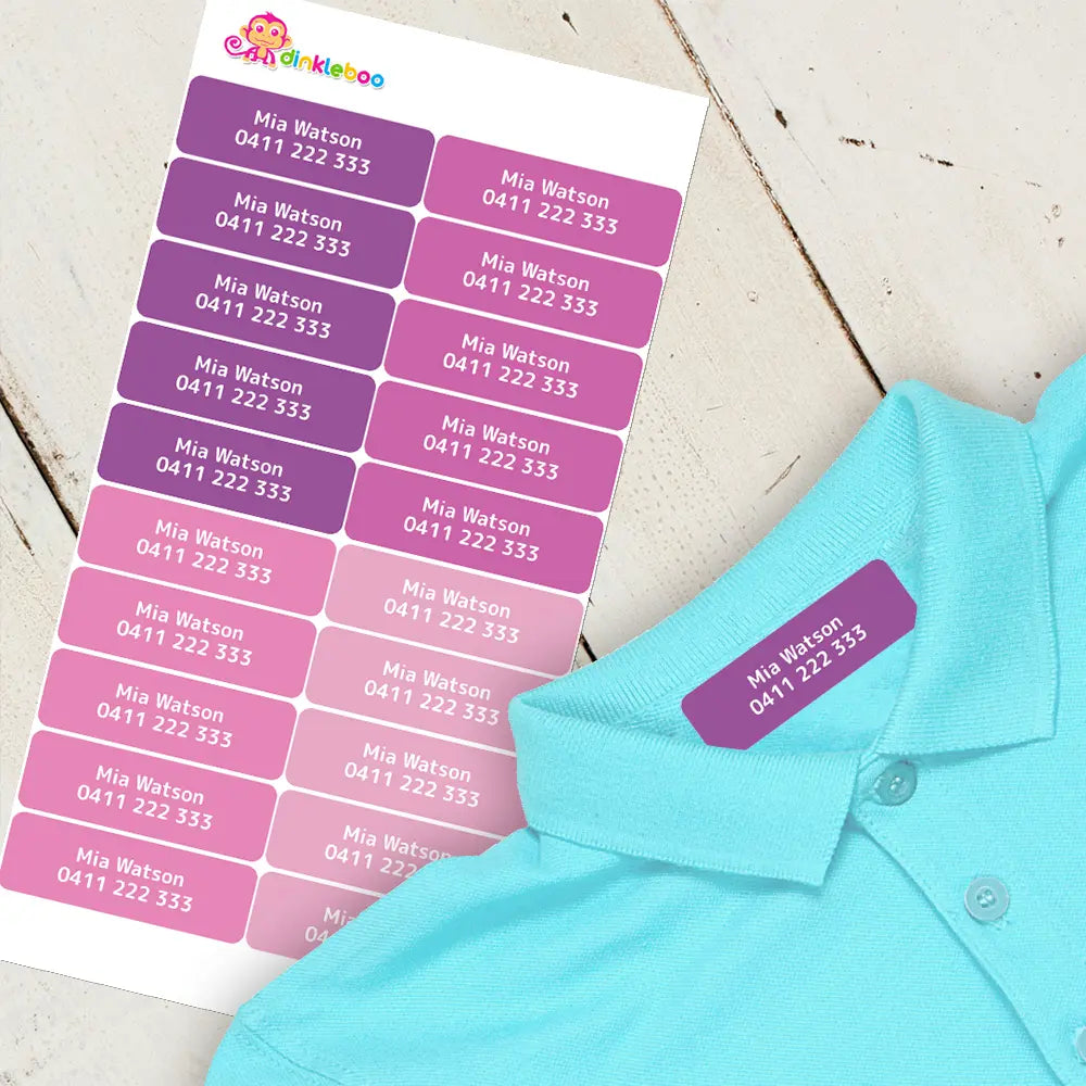 Magenta Iron On Clothing Labels
