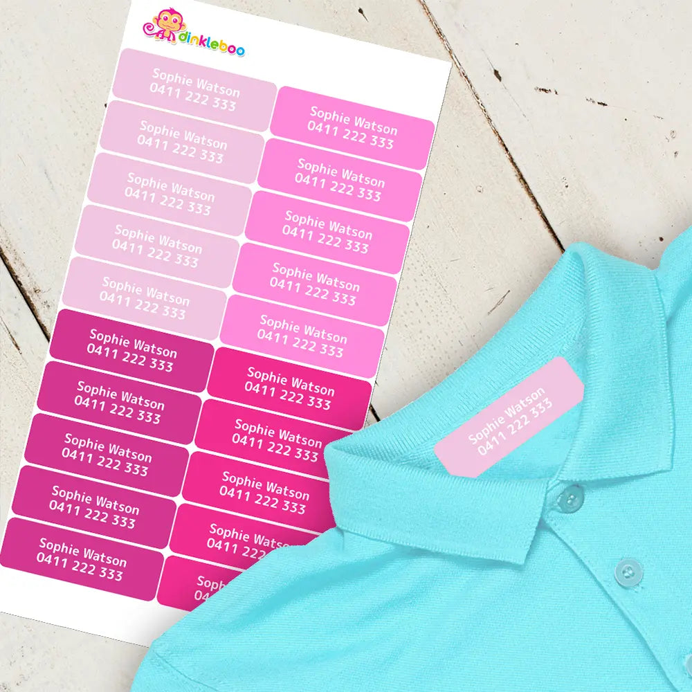 Pinks Iron On Clothing Labels