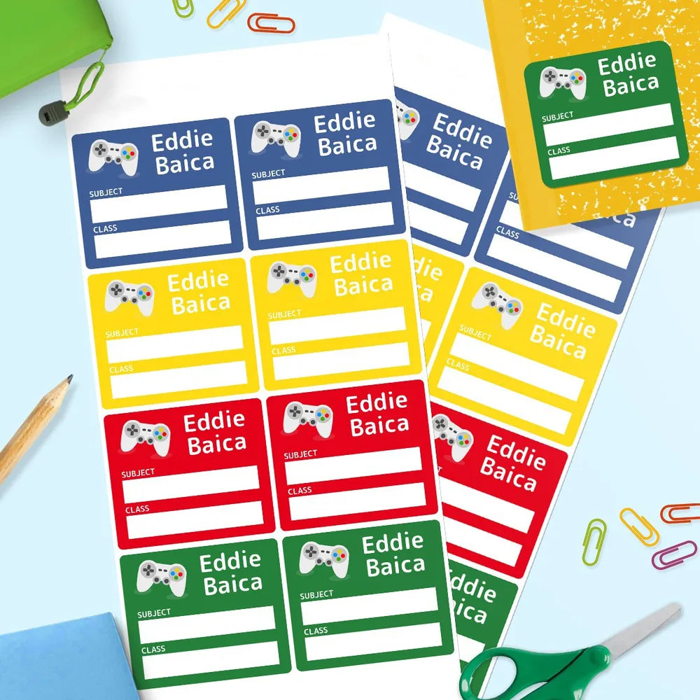 Gaming School Book Labels