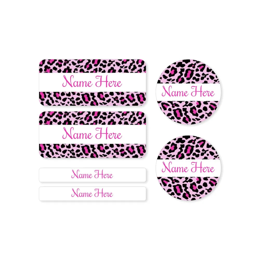 Leopard Print Mixed Name Label Pack