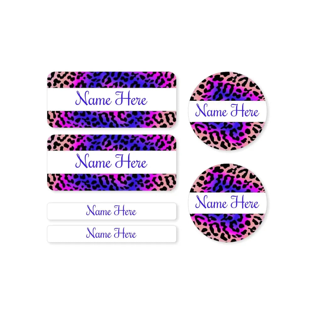 Leopard Print Mixed Name Label Pack