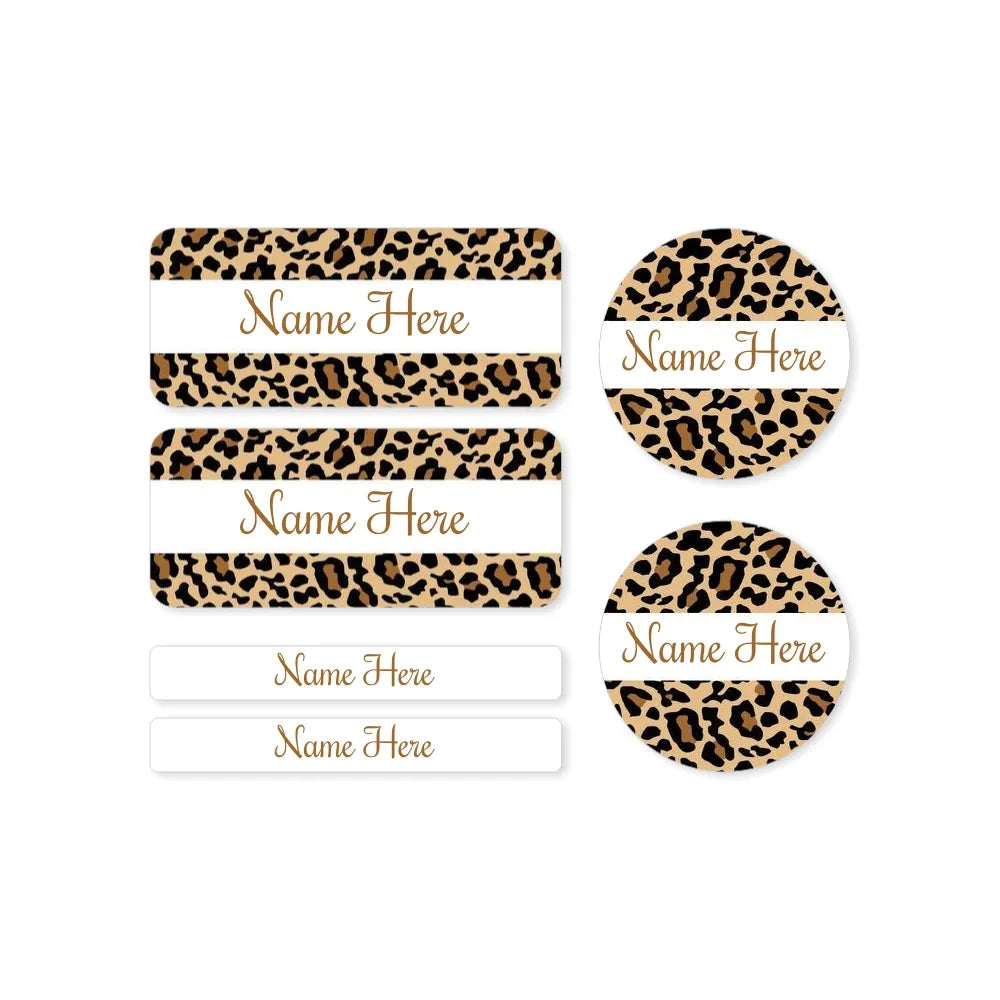 Leopard Print Mixed Name Label Pack