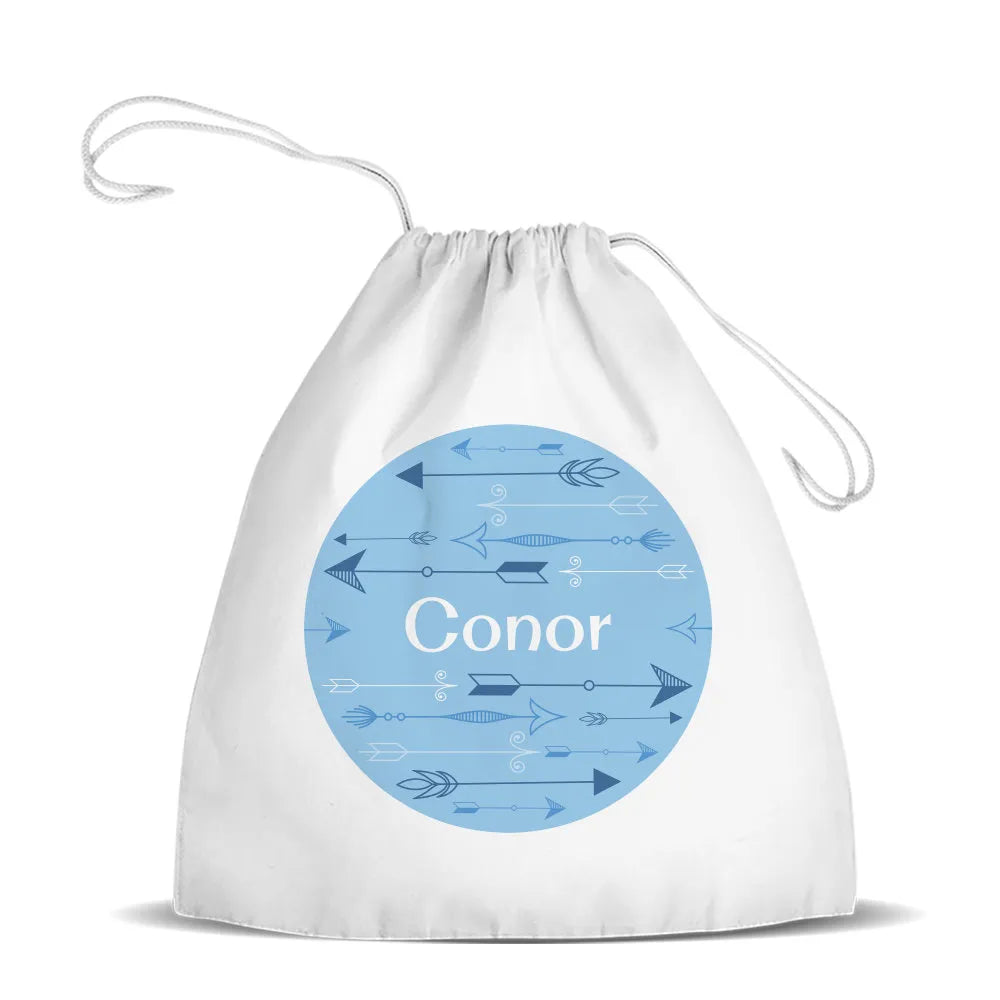 Arrows White Drawstring Bag